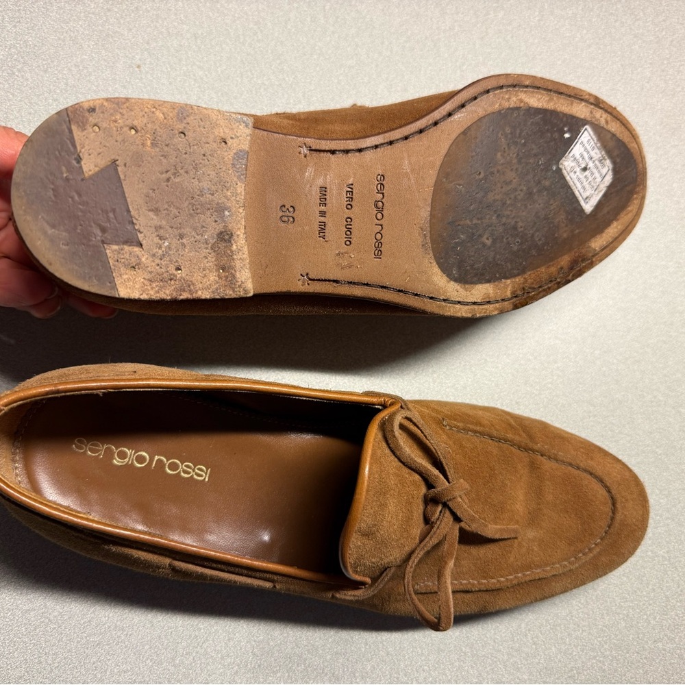 Sergio Rossi Women's Brown Suede Loafers - Picture 2 of 2